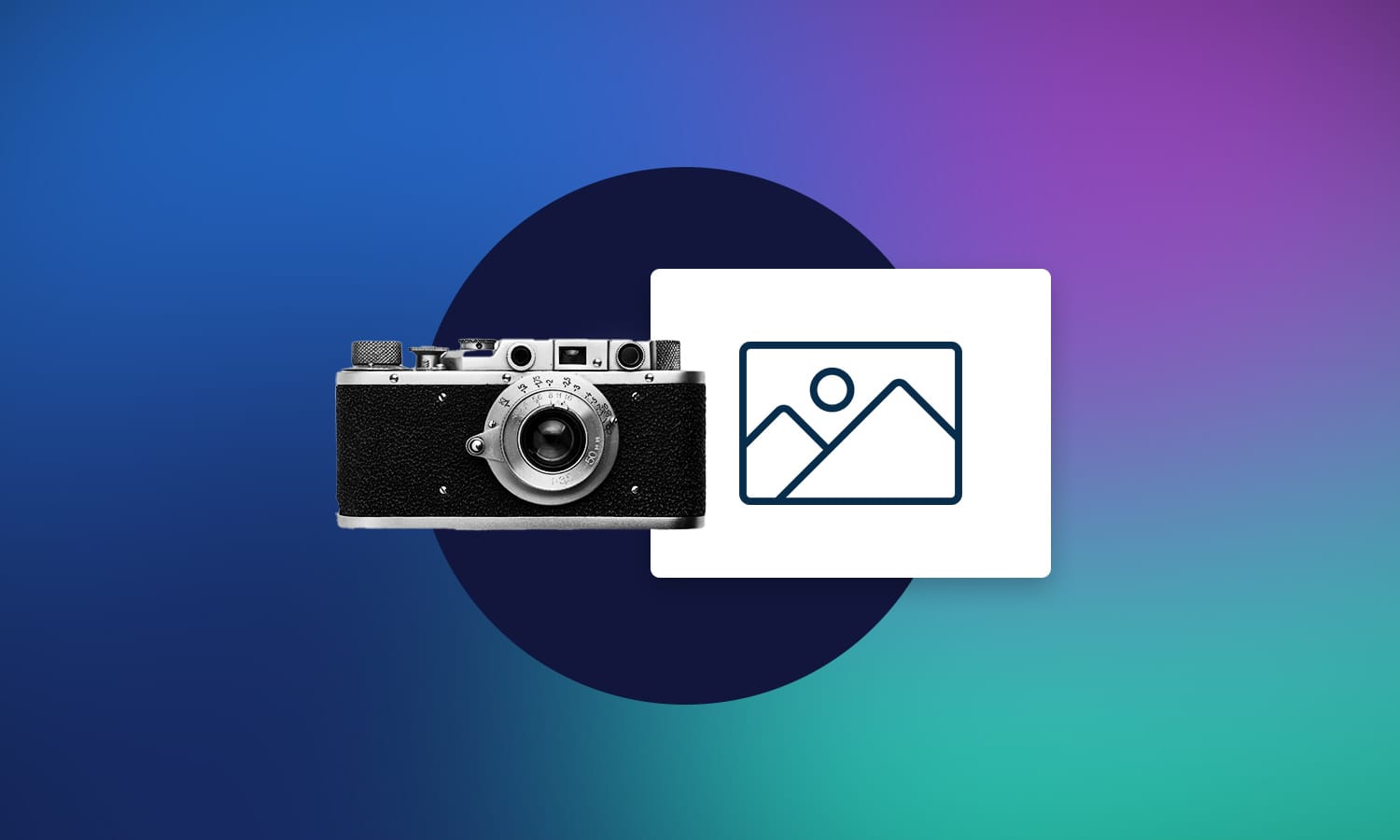 Ffilm camera in front of photo icon